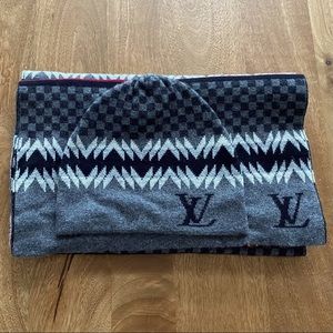 Louis Vuitton Cashmere Hat and Scarf Set
